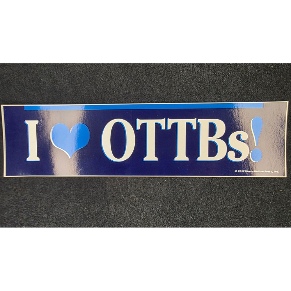 I Love OTTBs Horse Racing Bumper Sticker Decal